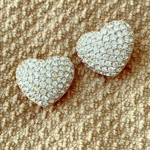 Swarovski heart clip earrings